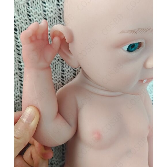 43cm Elf Doll 4.4lbs Full Body Platinum Silicone BabyGirl Doll Open Eyes Newborn - Picture 10 of 16